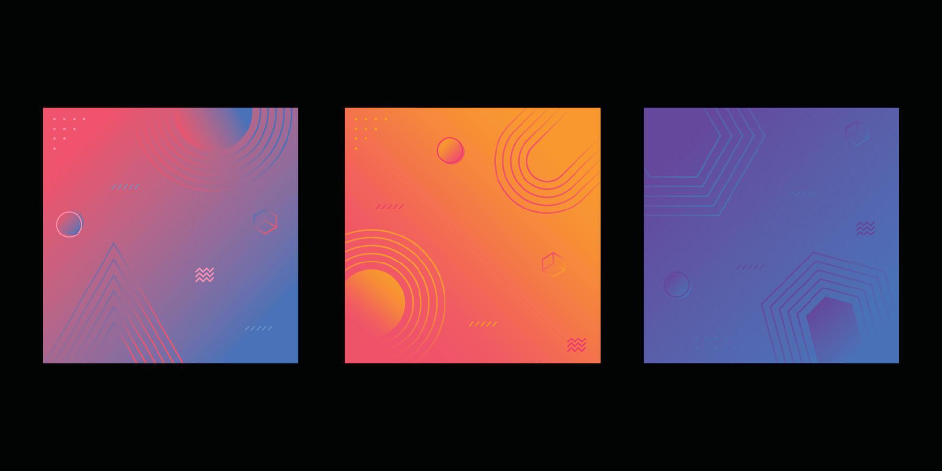 Memphis bauhaus templates layout vector