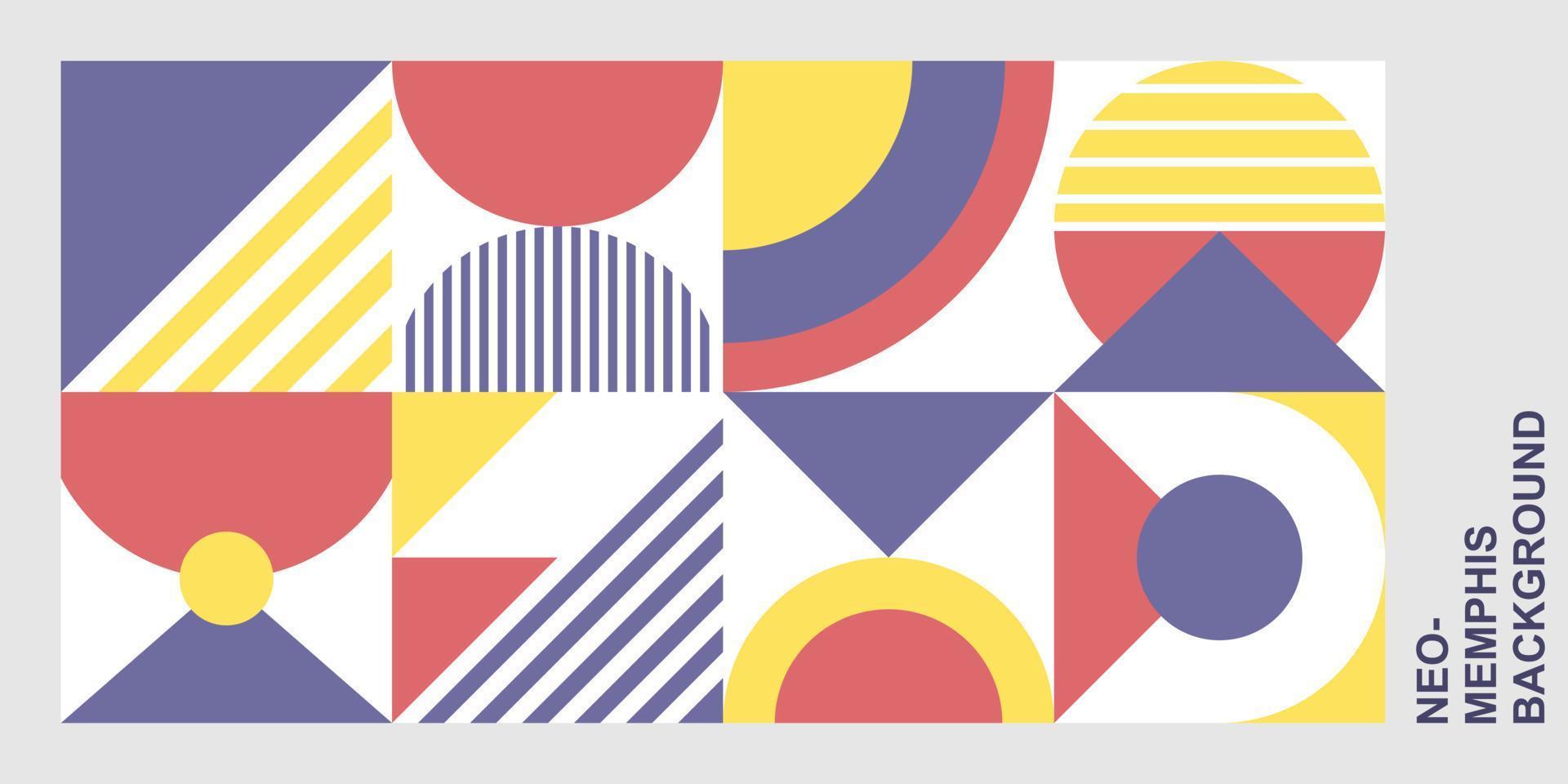 Abstract geometric memphis design layout background concept vector