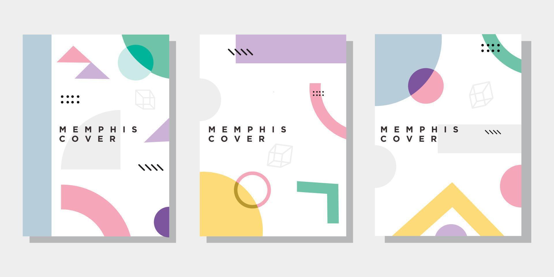Abstract memphis design layout vector