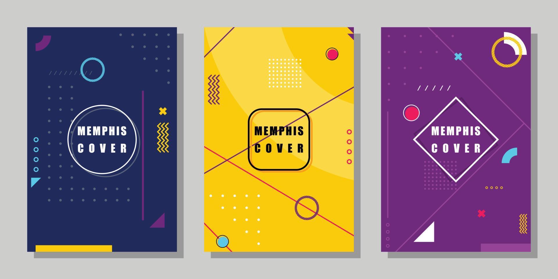 Abstract memphis layout cover vector