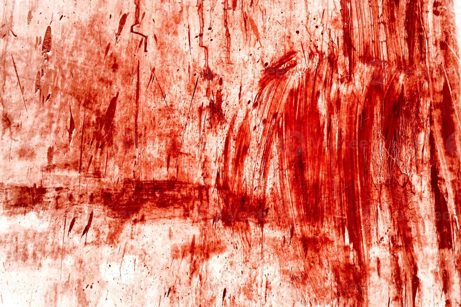 Red background, Scary bloody wall. white wall with blood splatter for halloween background. photo