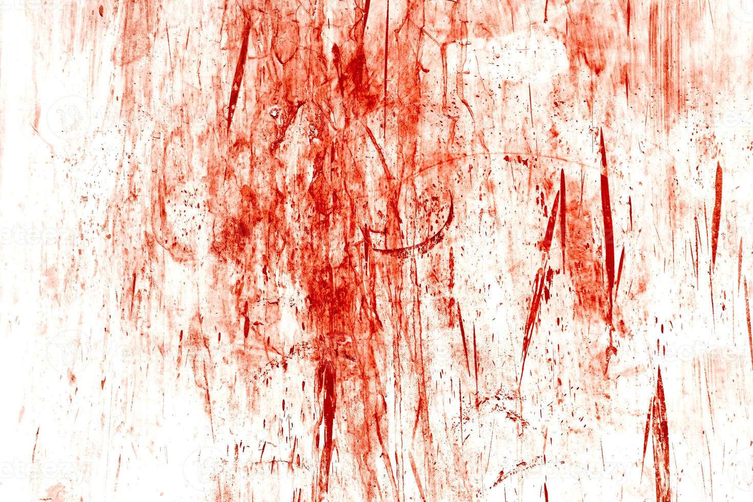 Red background, Scary bloody wall. white wall with blood splatter for halloween background. photo