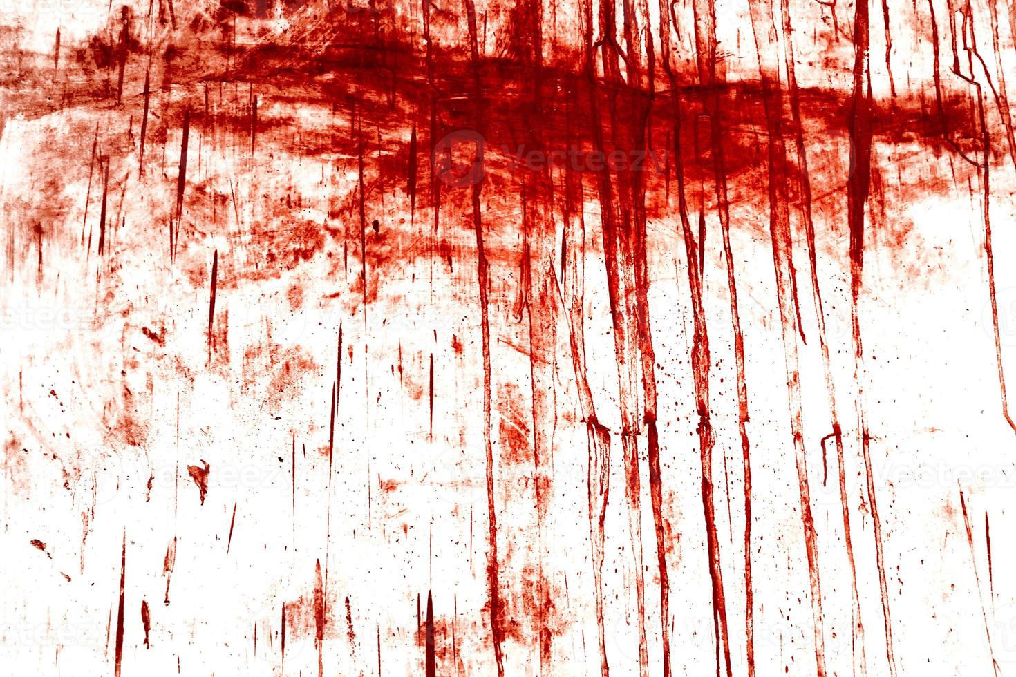 Red background, Scary bloody wall. white wall with blood splatter for halloween background. photo