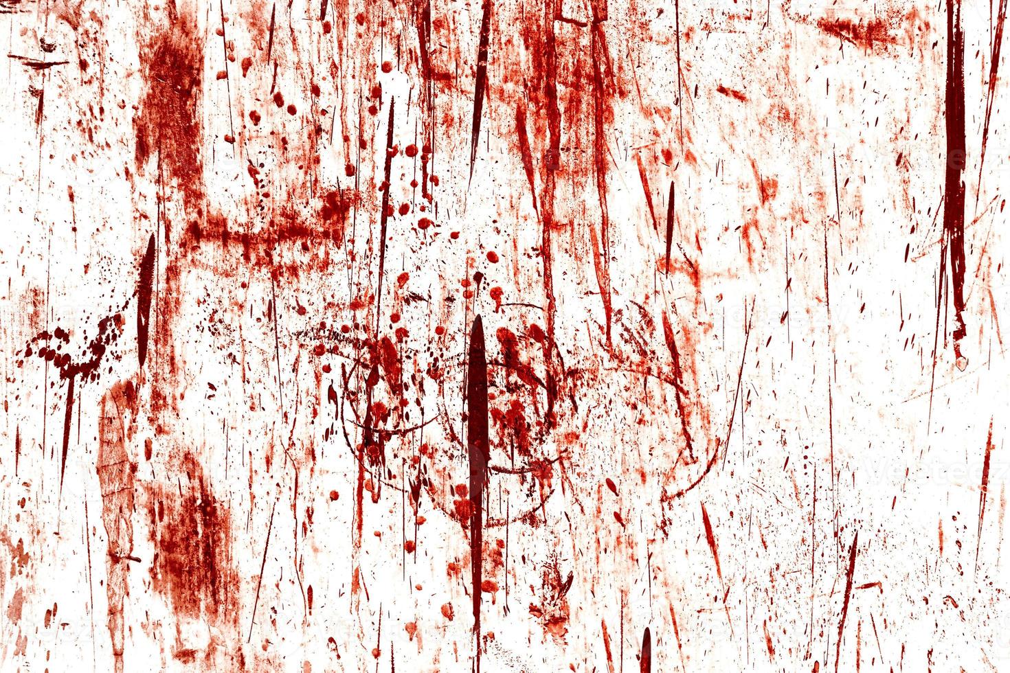 Red background, Scary bloody wall. white wall with blood splatter for halloween background. photo