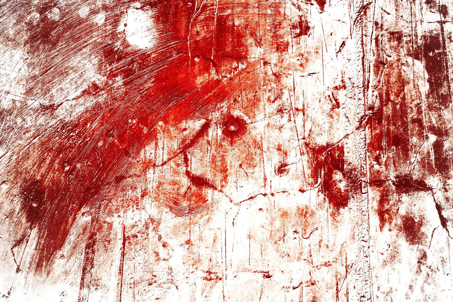 pared sangrienta de miedo. pared blanca con salpicaduras de sangre para el fondo de halloween. foto