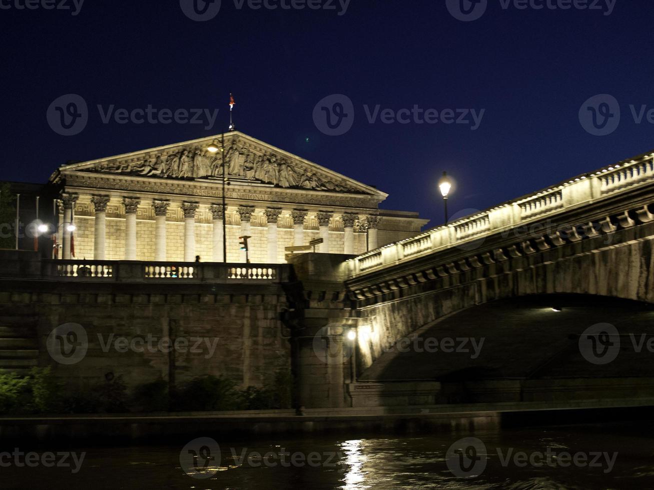 paris in france at night photo