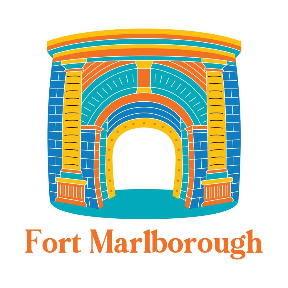 Fort Marlborough in flat design style vector