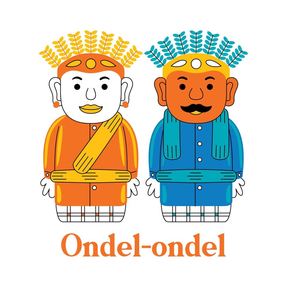 Ondel-ondel in flat design style vector