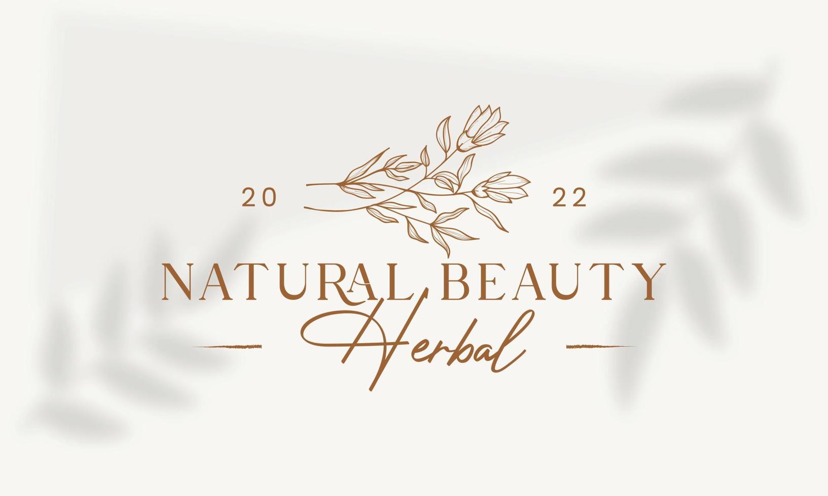 logotipo dibujado a mano con elementos florales botánicos con flores silvestres y hojas. logo para spa y salón de belleza, boutique, tienda orgánica, boda, diseñador floral, interior, fotografía, cosmética. vector