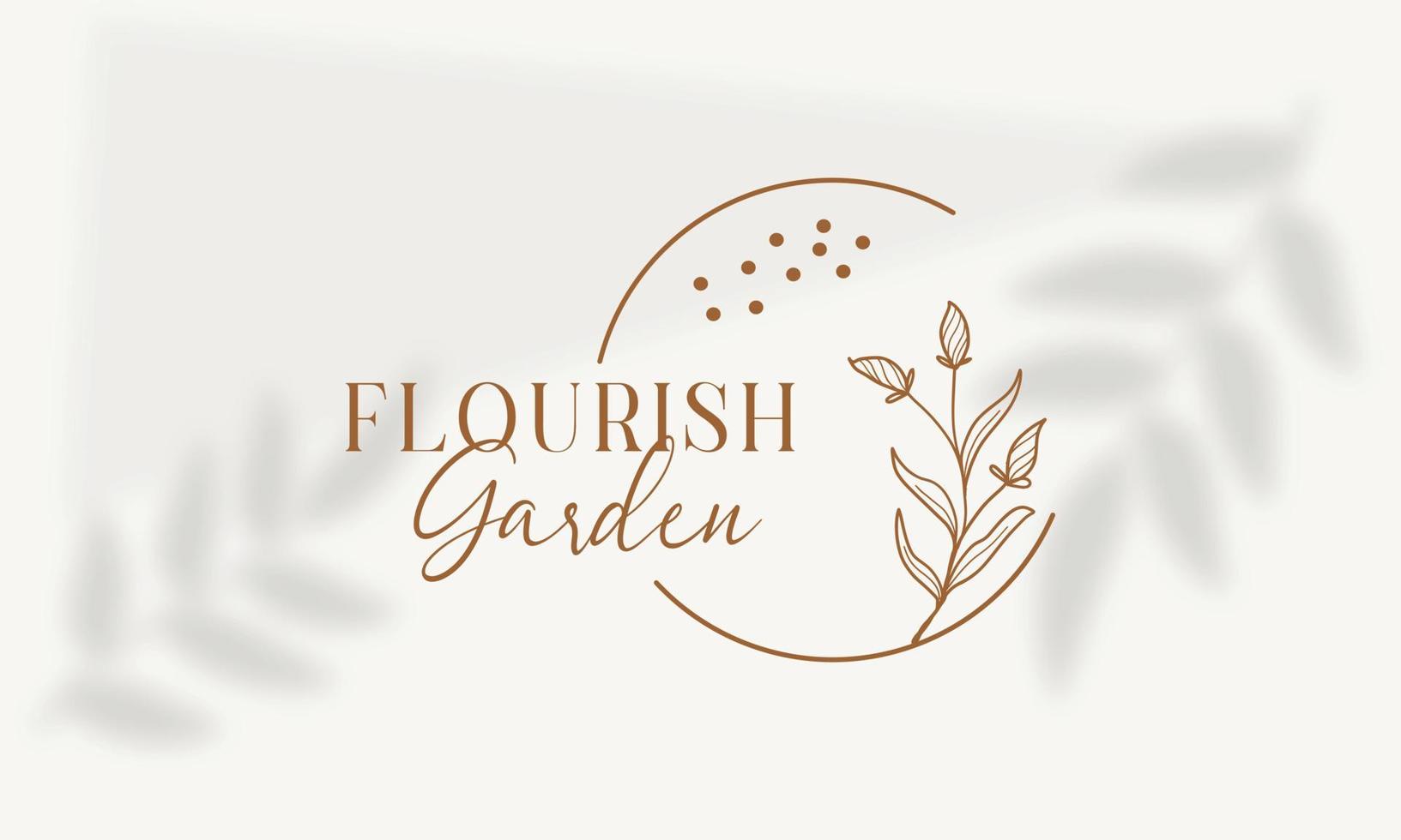 logotipo dibujado a mano con elementos florales botánicos con flores silvestres y hojas. logo para spa y salón de belleza, boutique, tienda orgánica, boda, diseñador floral, interior, fotografía, cosmética. vector