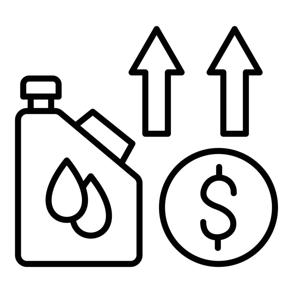 estilo de icono de aumento del precio del petróleo vector