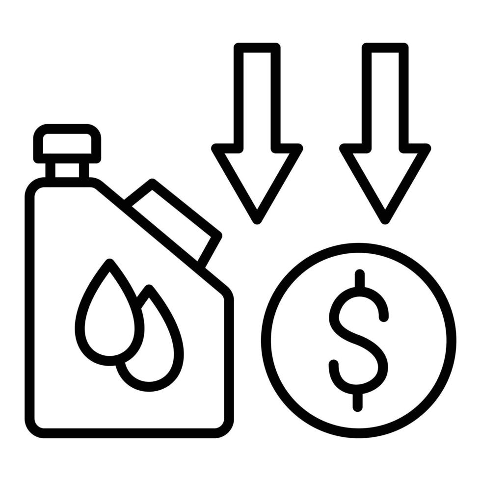 Oil Price Decrease Icon Style vector