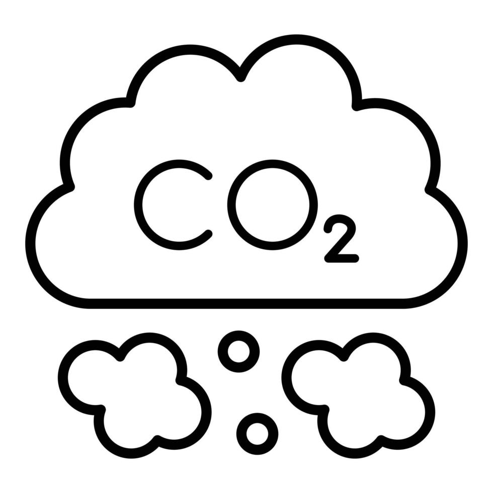 estilo de icono de co2 vector