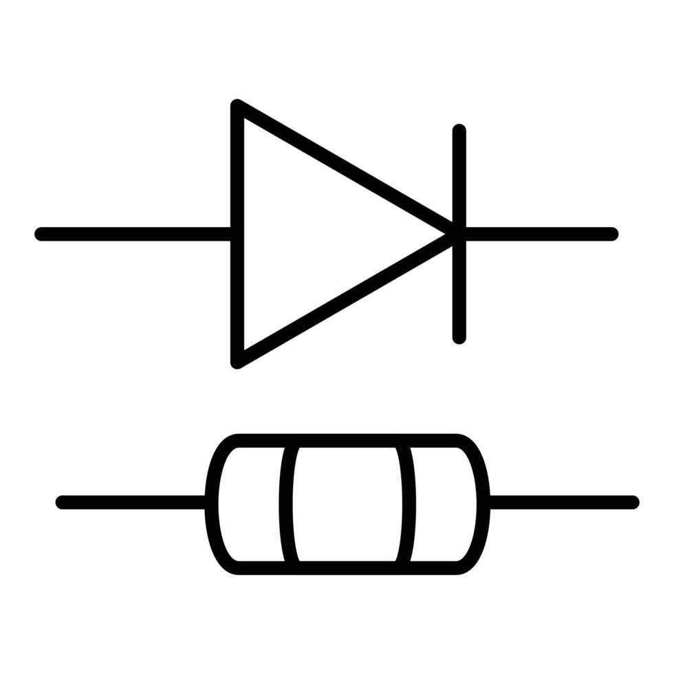estilo de icono de diodo vector