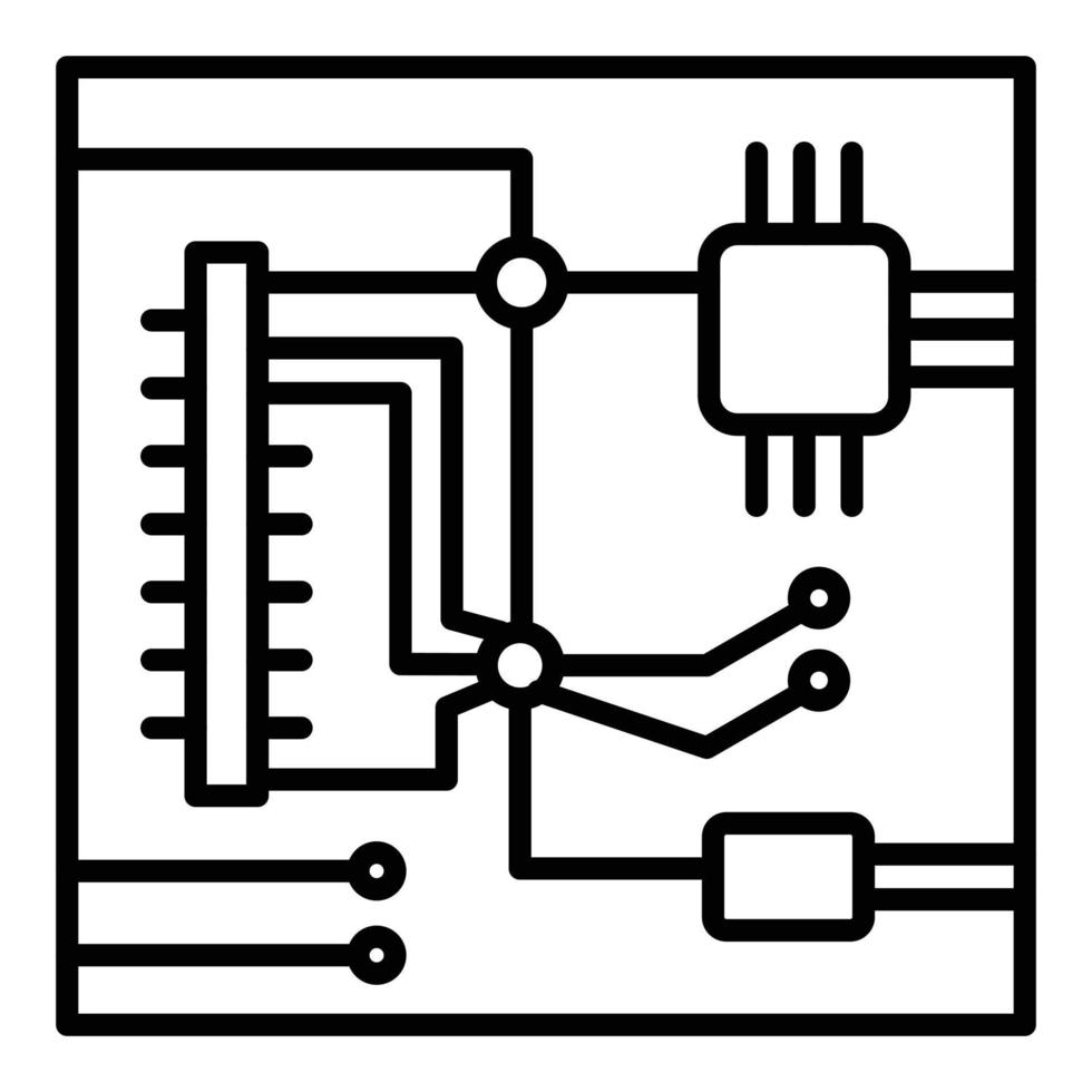 estilo de icono de placa pcb vector