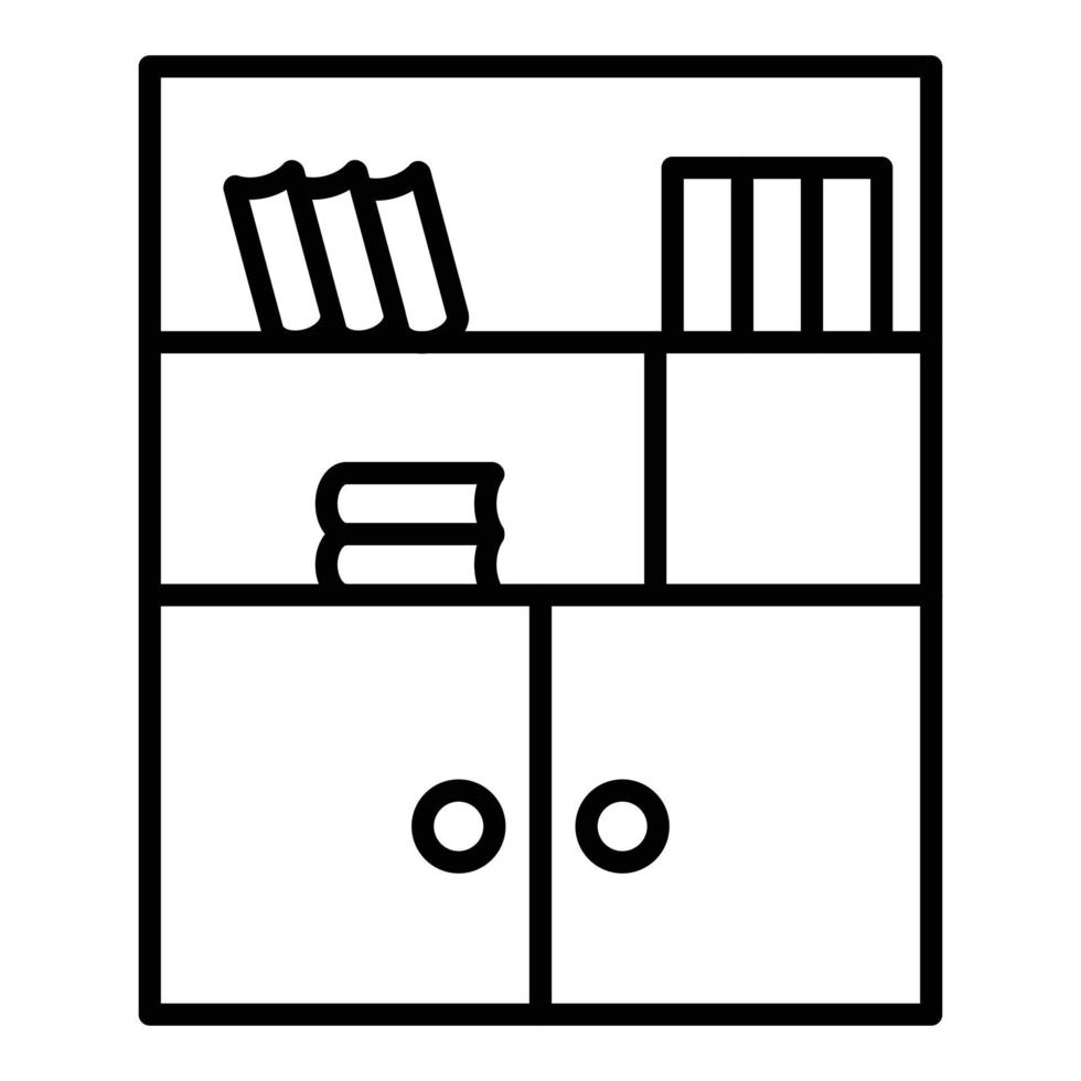 estilo de icono de gabinete de biblioteca vector