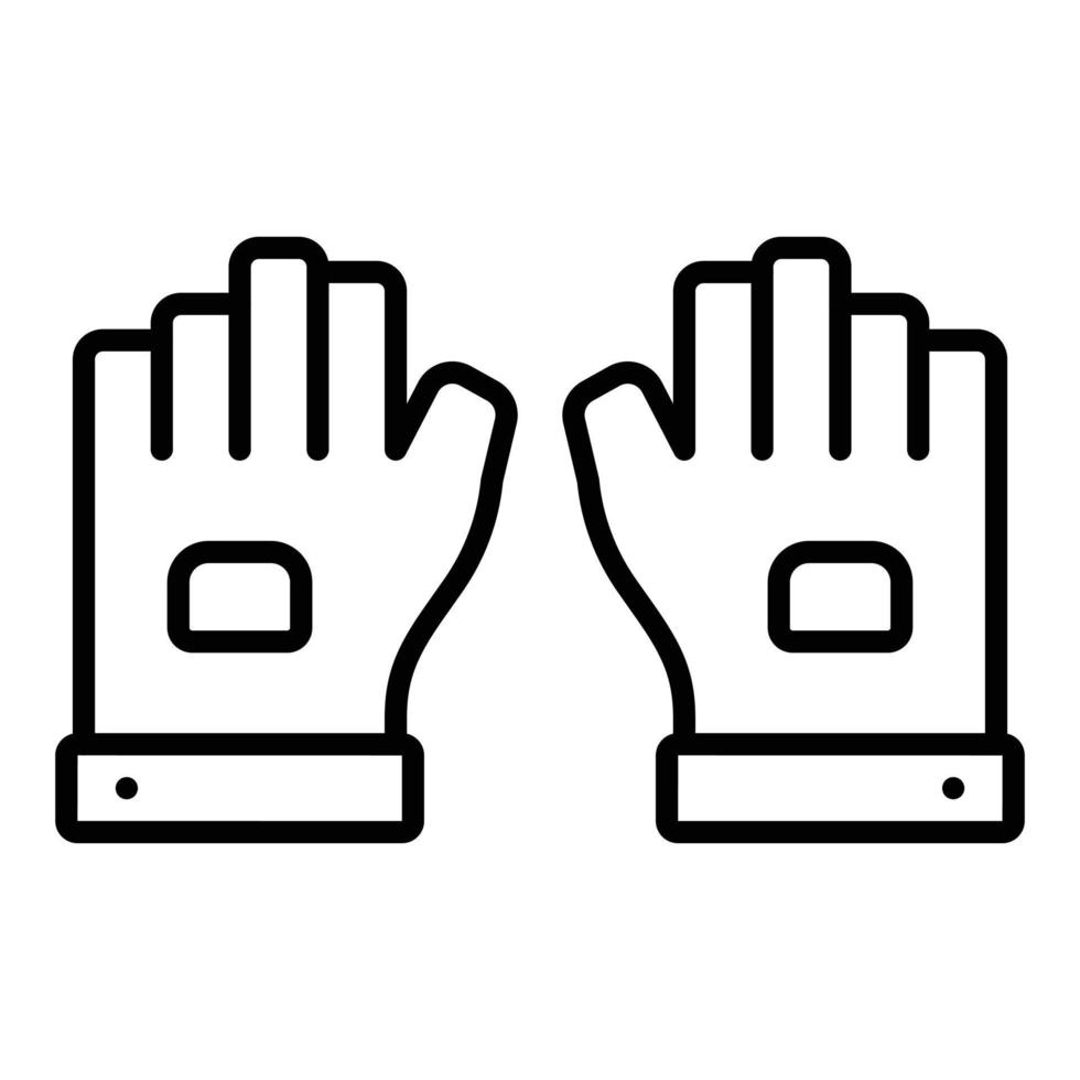 estilo de icono de guantes sin dedos vector