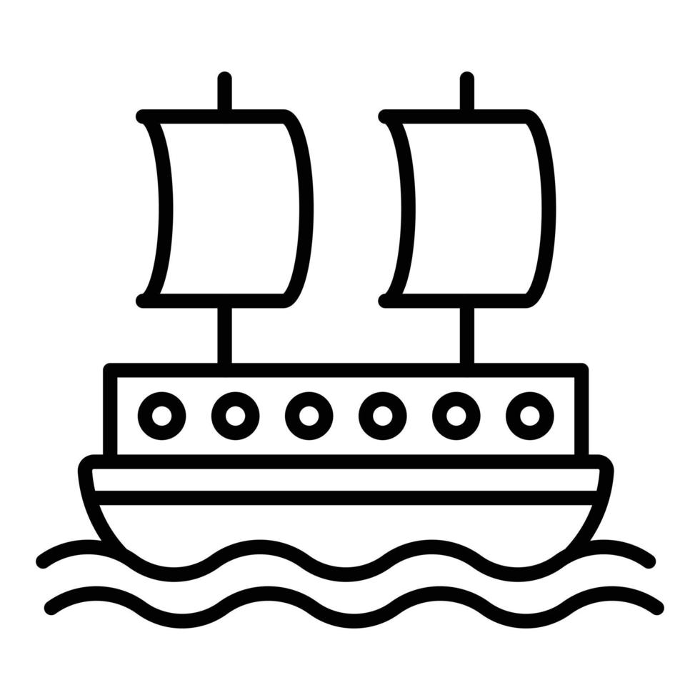 Pirate Ship Icon Style vector