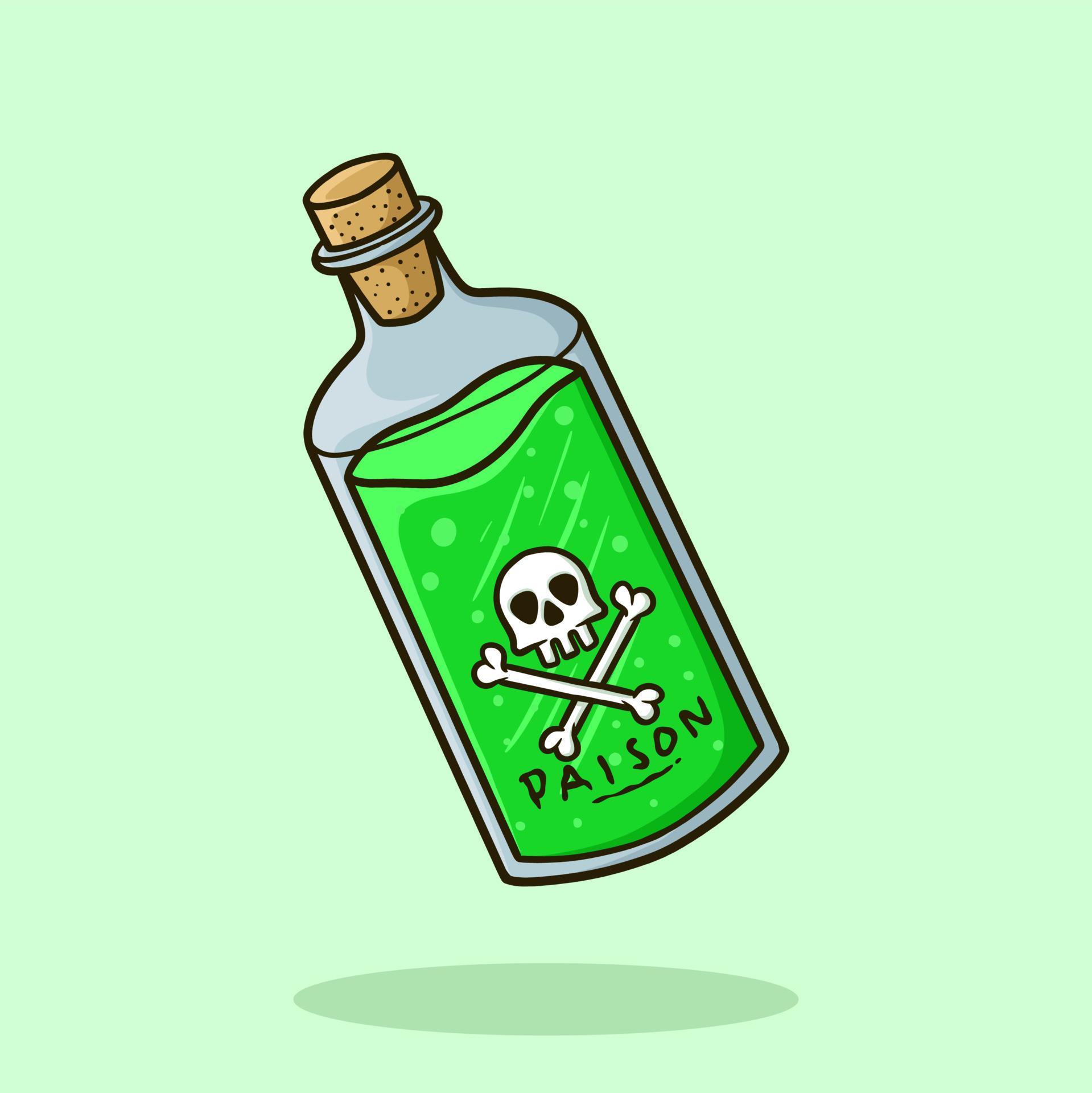 Poison In A Bottle Cartoon Vector Illustration Vector Art At