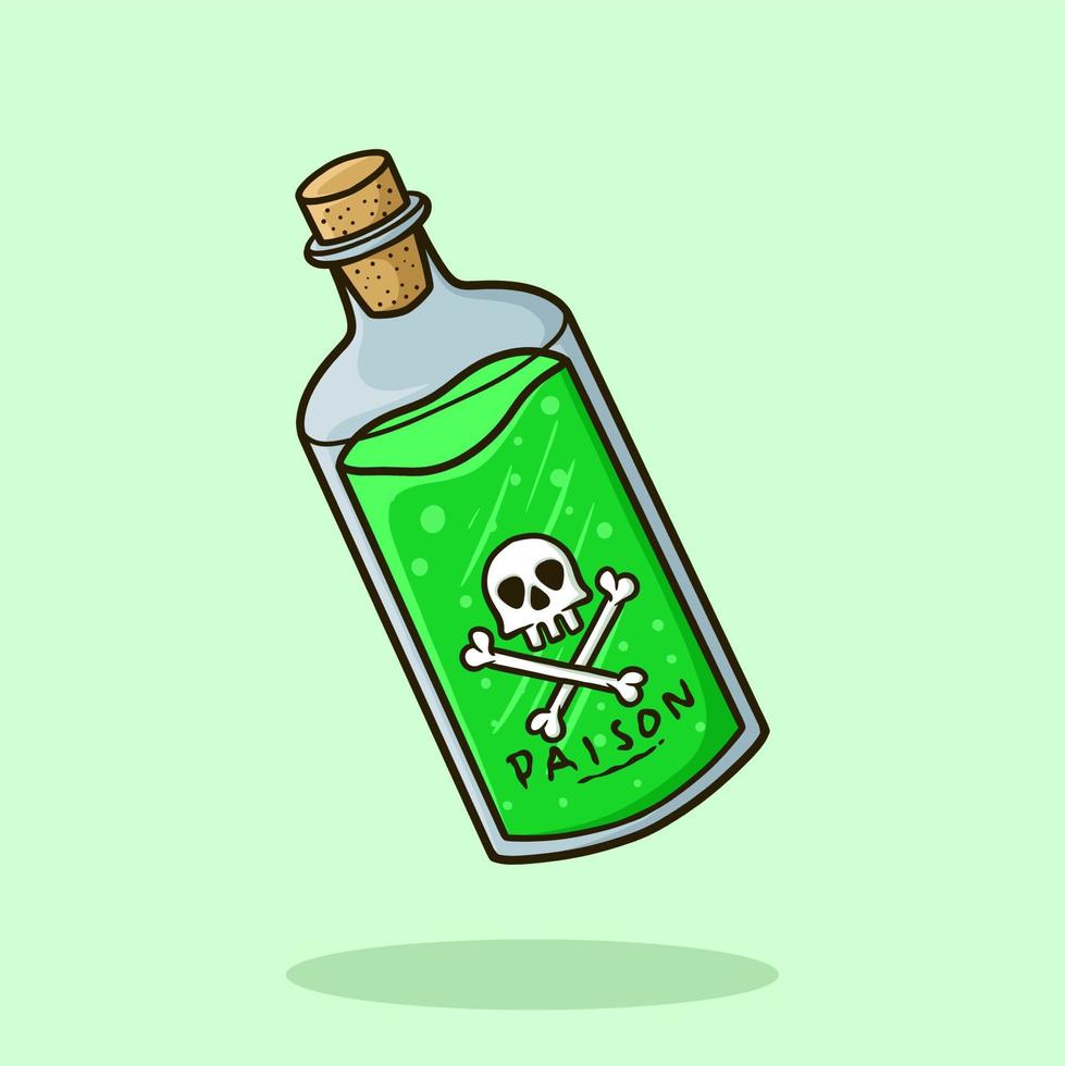 Poison in a Bottle Cartoon vector Illustration