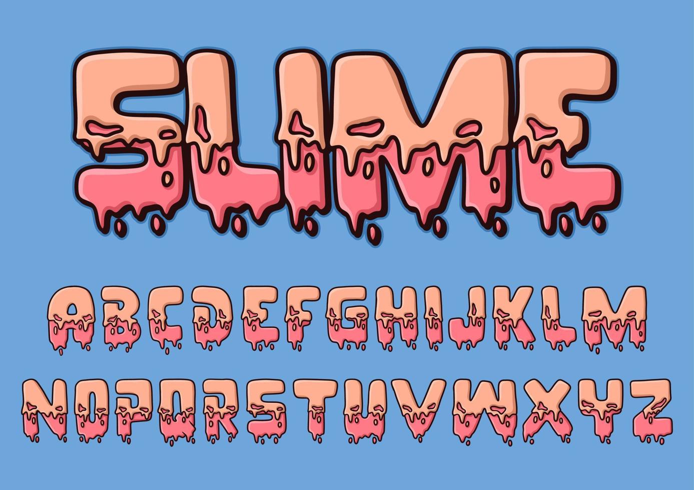 Melted Alphabet Slime Cartoon vector Illustration