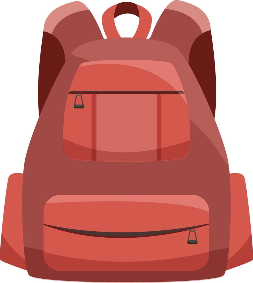 Single red backpack, isolated on white background vector