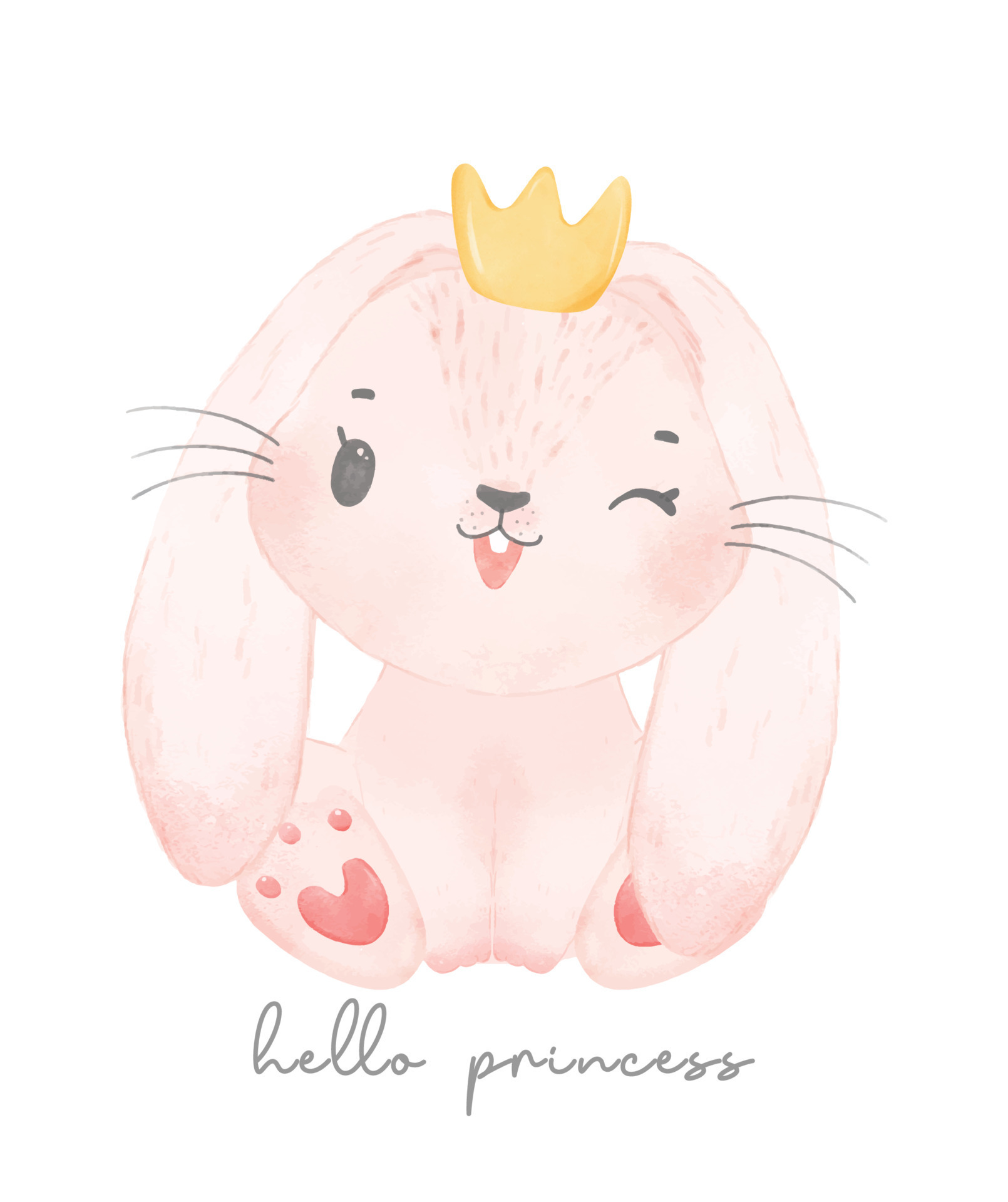 cute baby bunny rabbit wears crown, hello princess, watercolor wildlife nursery animal hand drawn vector 9196216 Vector Art at Vecteezy cute baby bunny rabbit wears crown, hello princess, watercolor wildlife nursery animal hand drawn vector 9196216 Vector Art at Vecteezy