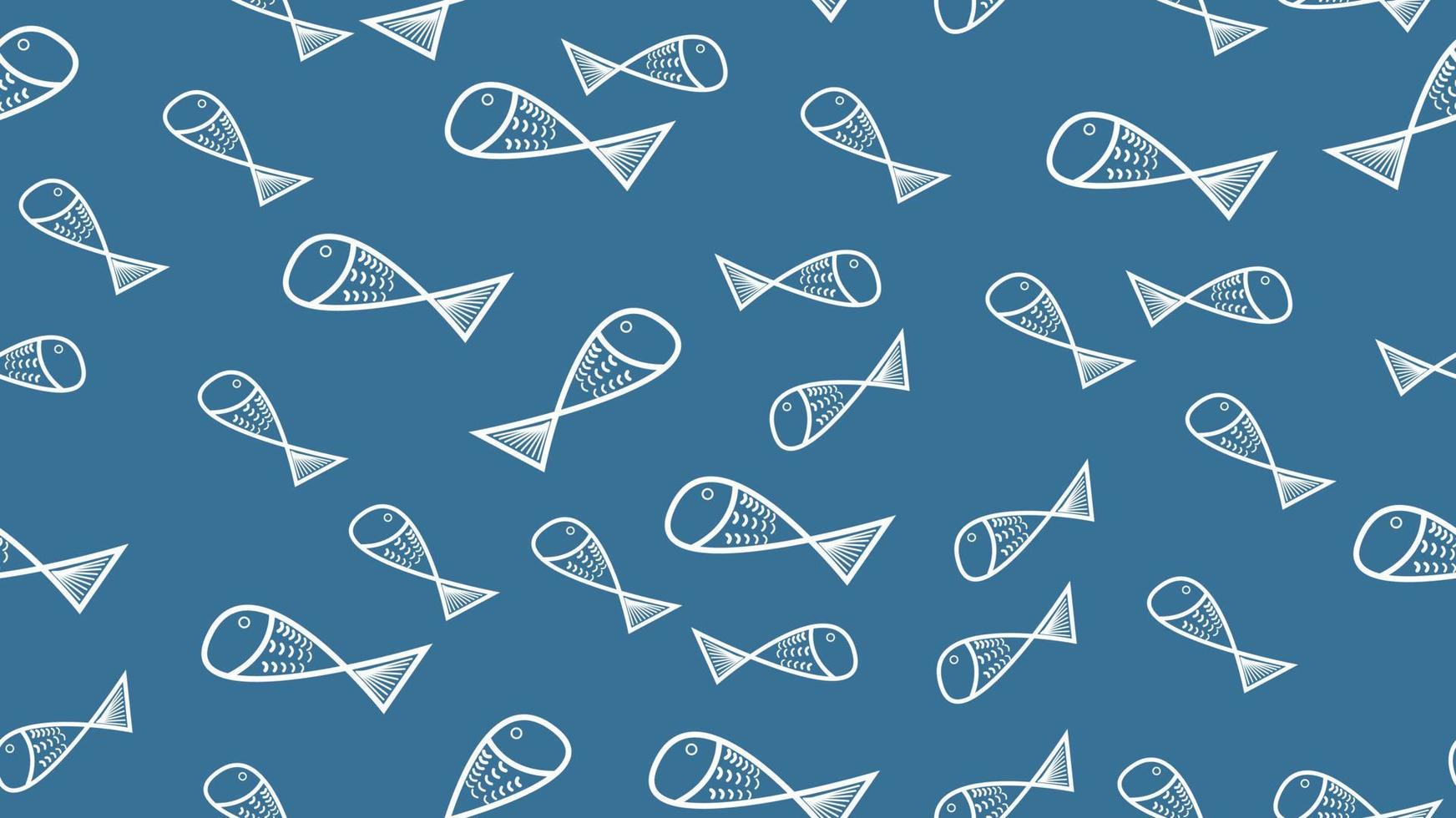 fish seamless pattern in line art vector
