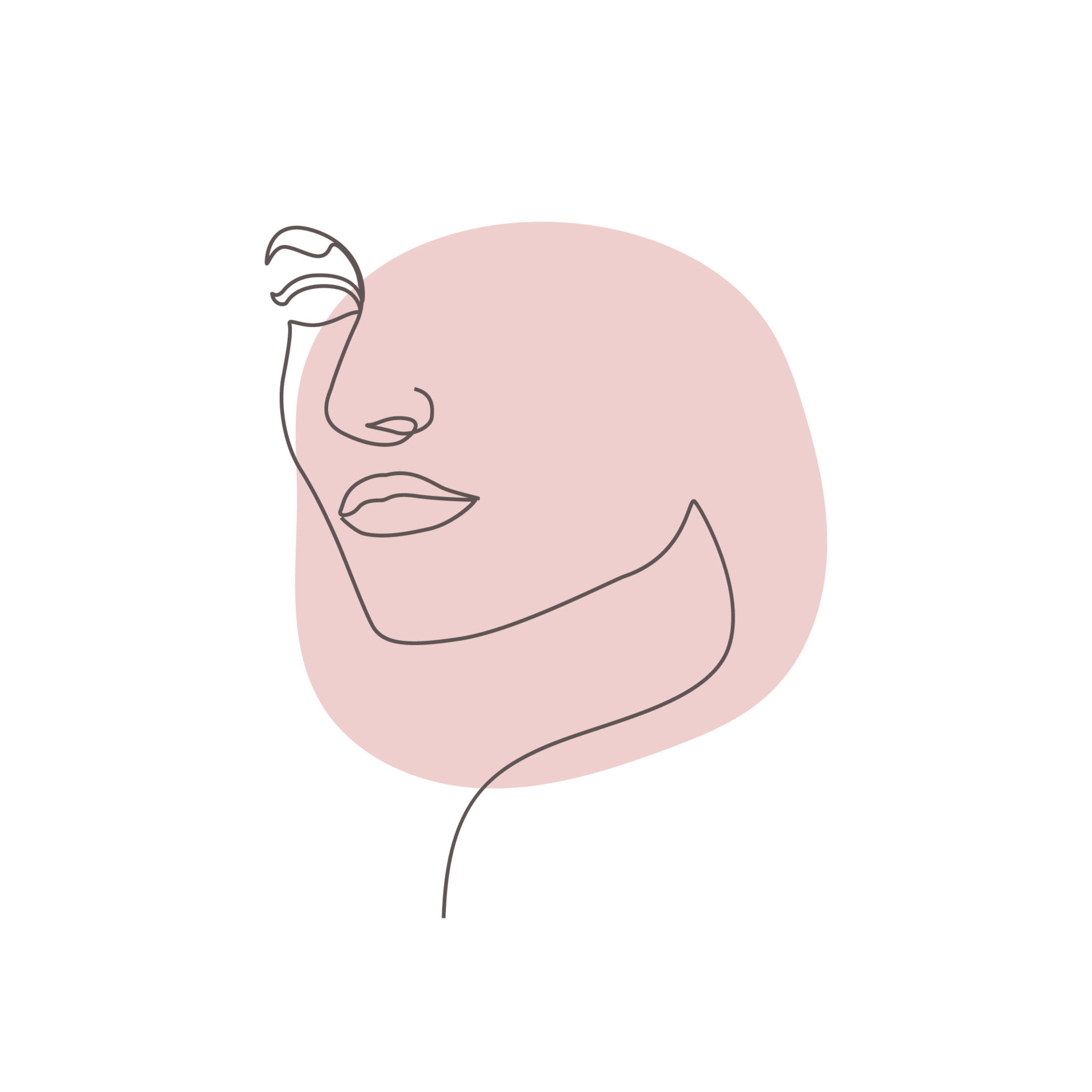 Girl face art beauty woman line drawing 9196409 Vector Art at Vecteezy