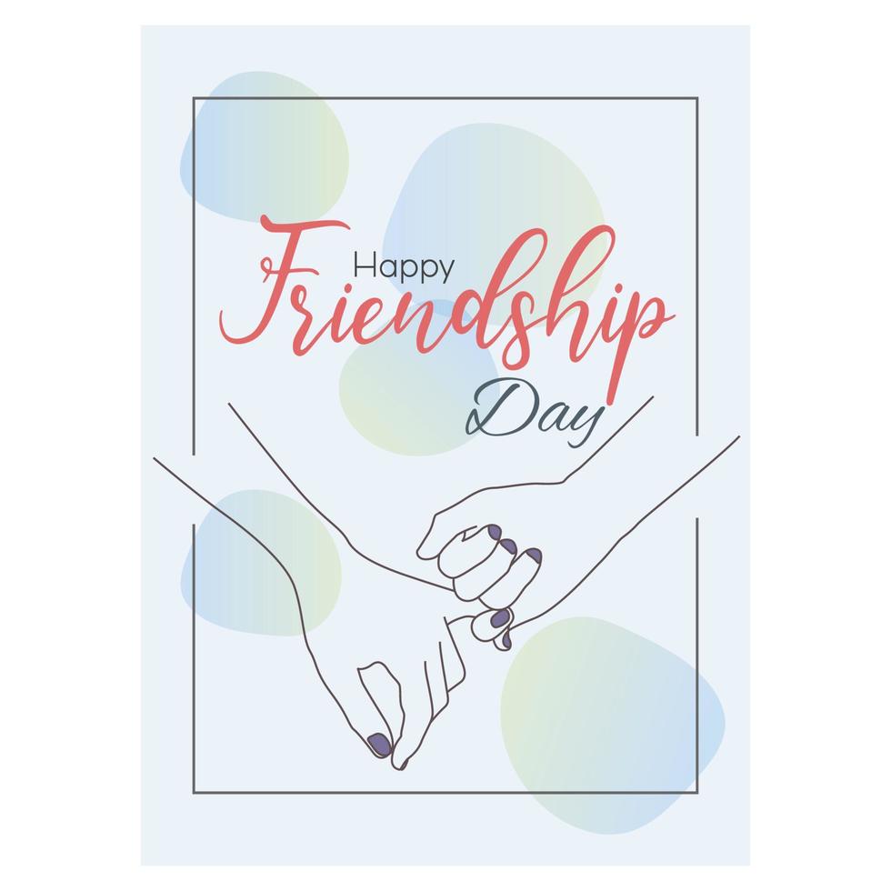 Happy Friendship Day Hugging line Illustration Celebration Poster Art Illustration vector
