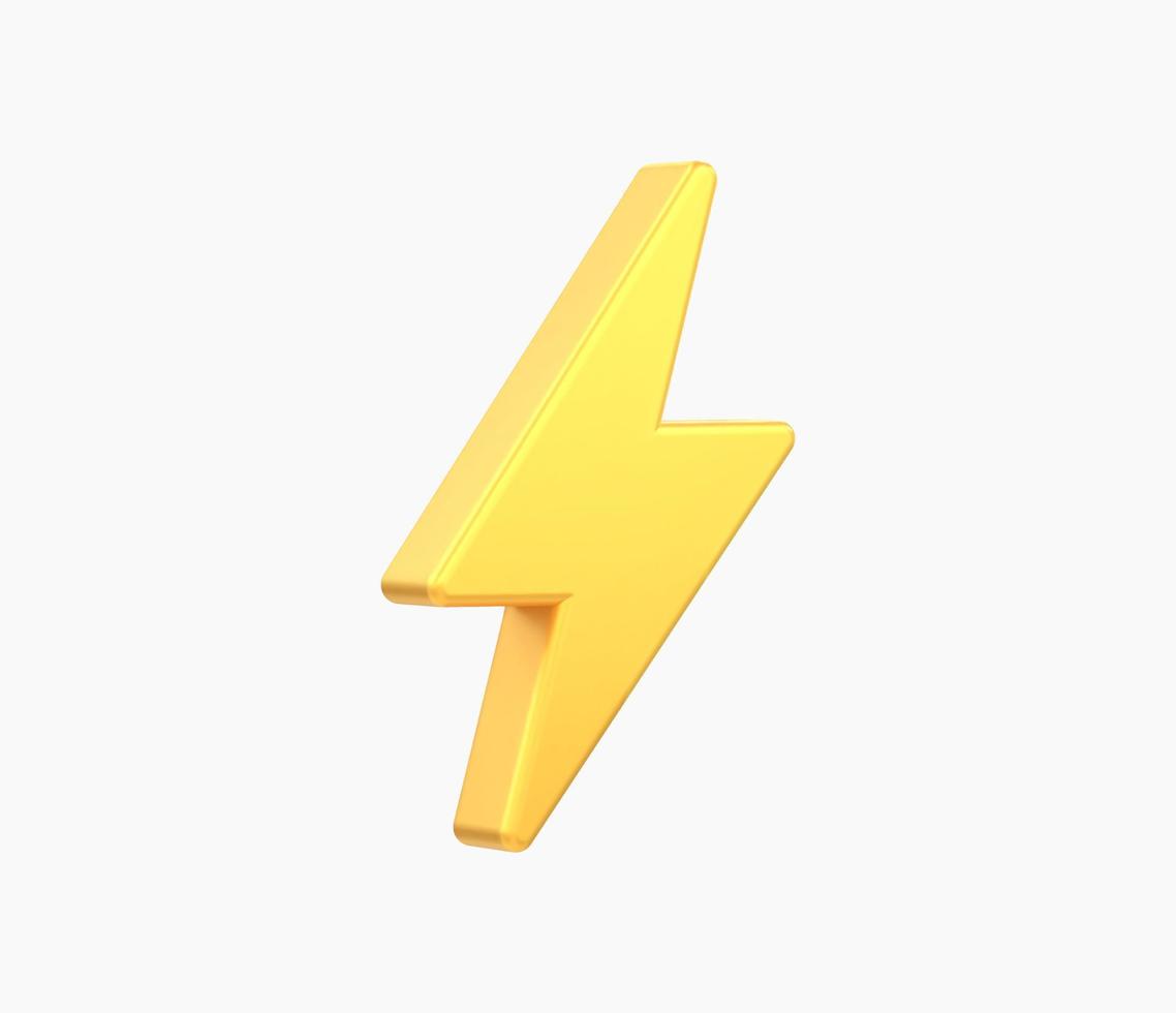 3d Realistic Lightning bolt Vector illustration