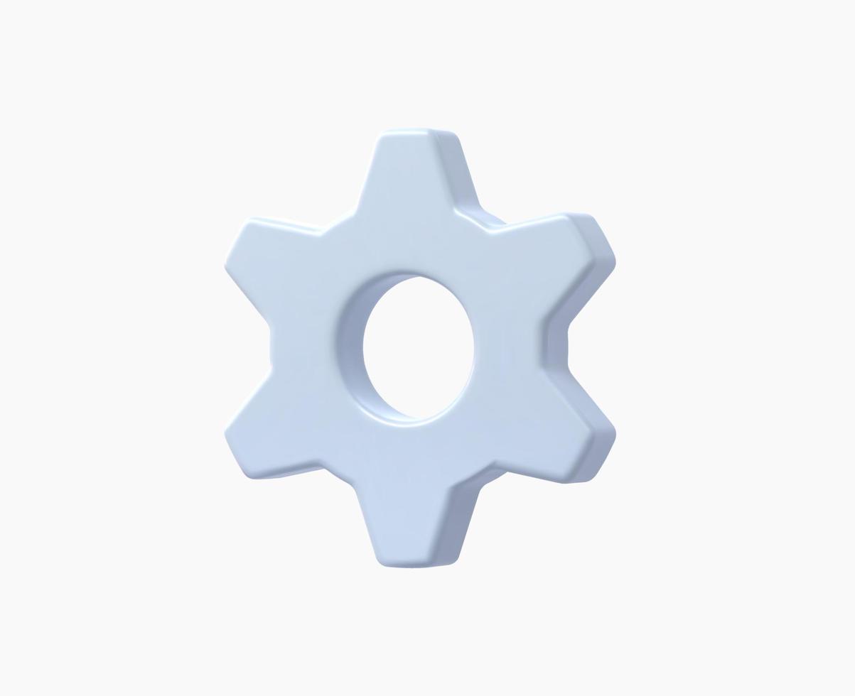 3d Realistic Gear icon vector illustration