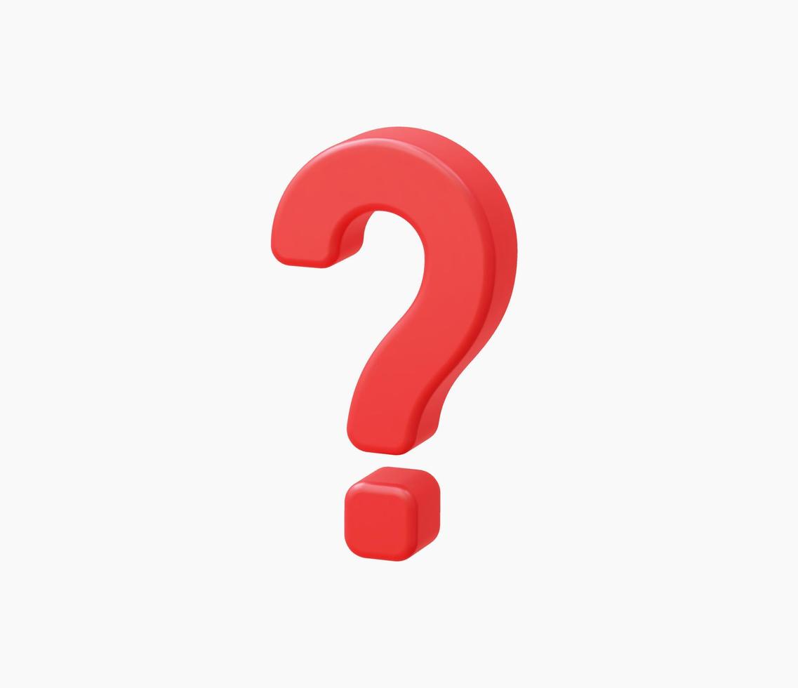 3d Realistic question mark vector Illustration