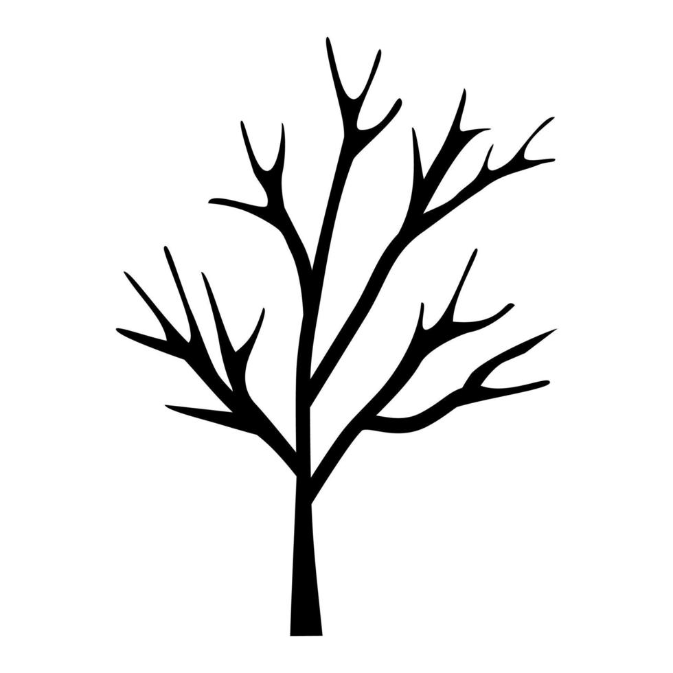 silueta de árbol seco vector