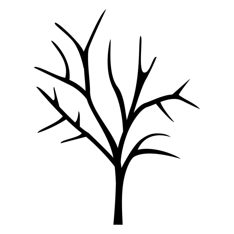 silueta de árbol seco vector