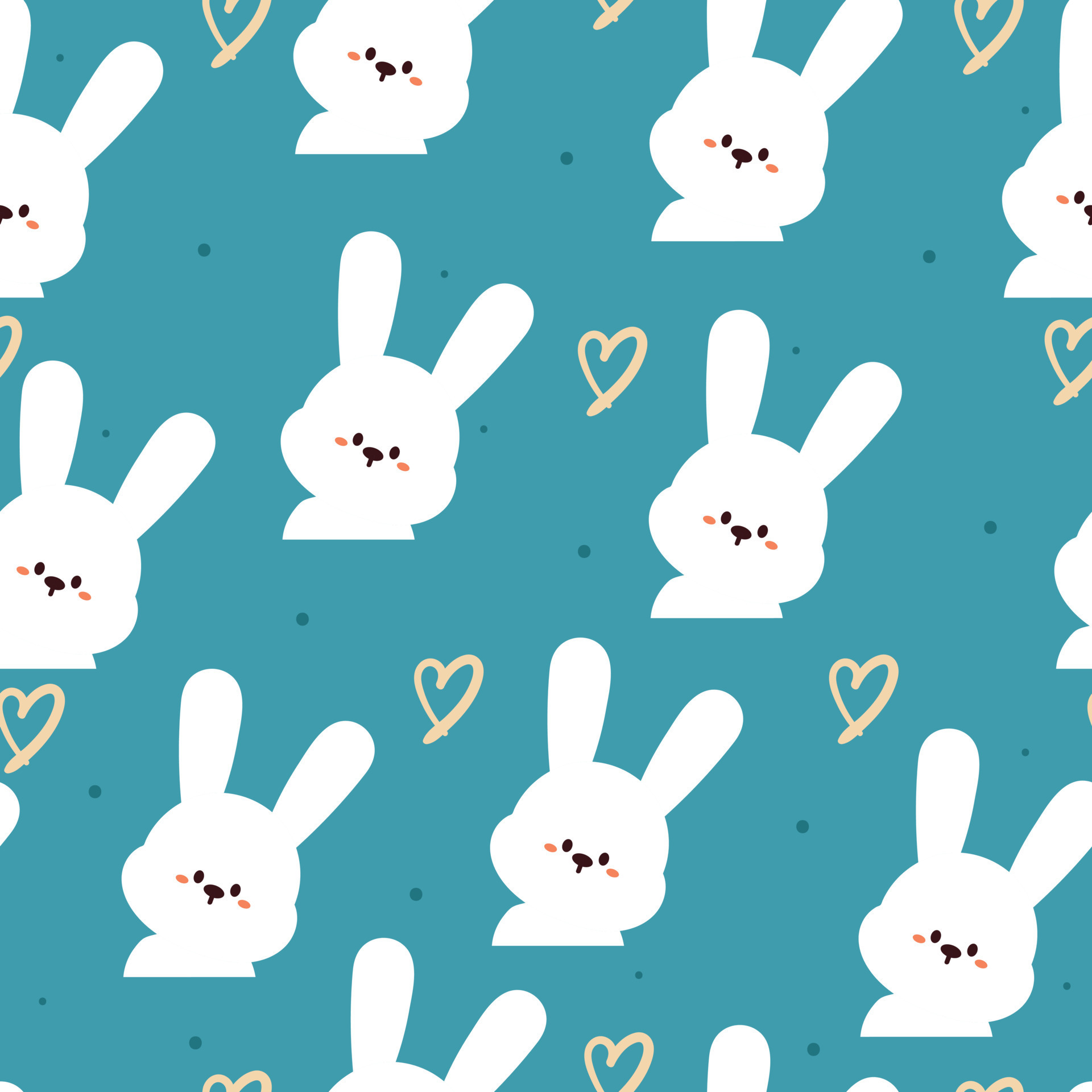 seamless pattern cute cartoon bunny. animal wallpaper for gift wrap