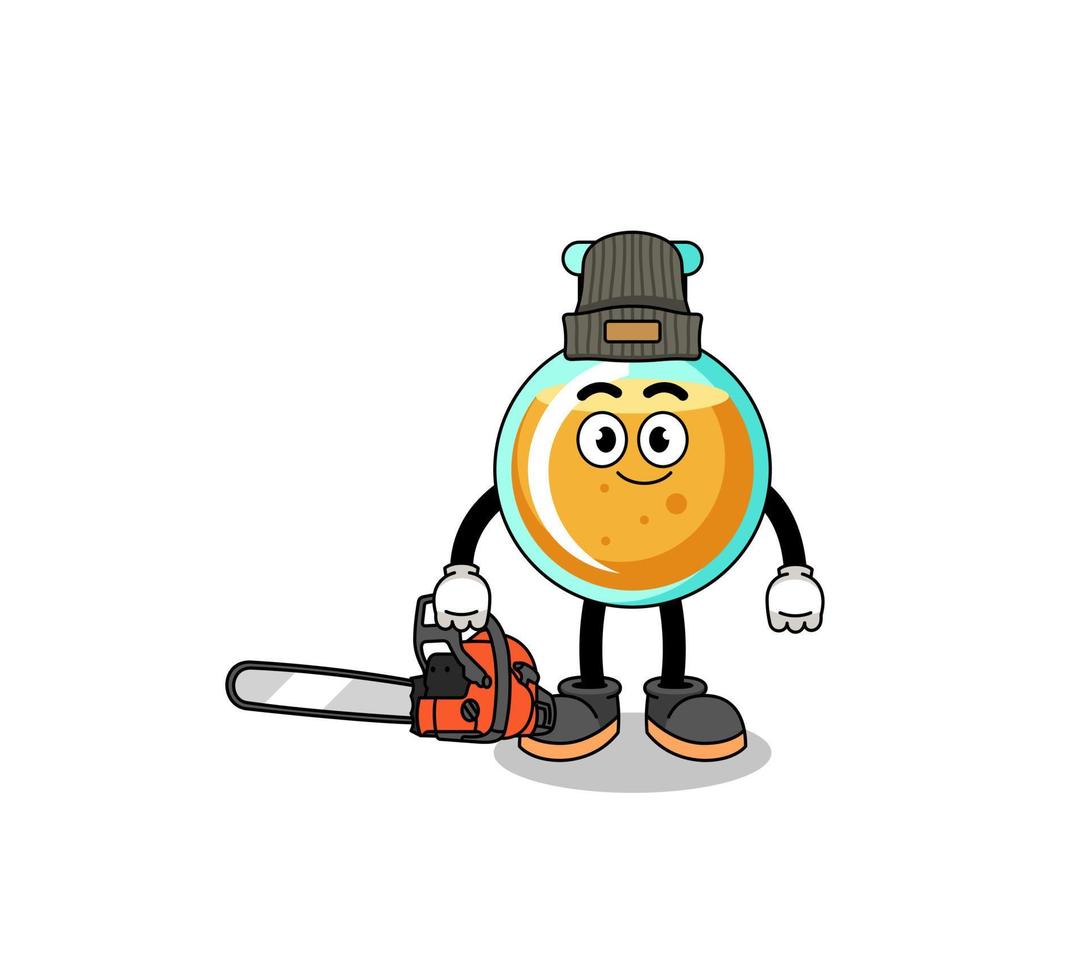 lab beakers illustration cartoon as a lumberjack vector