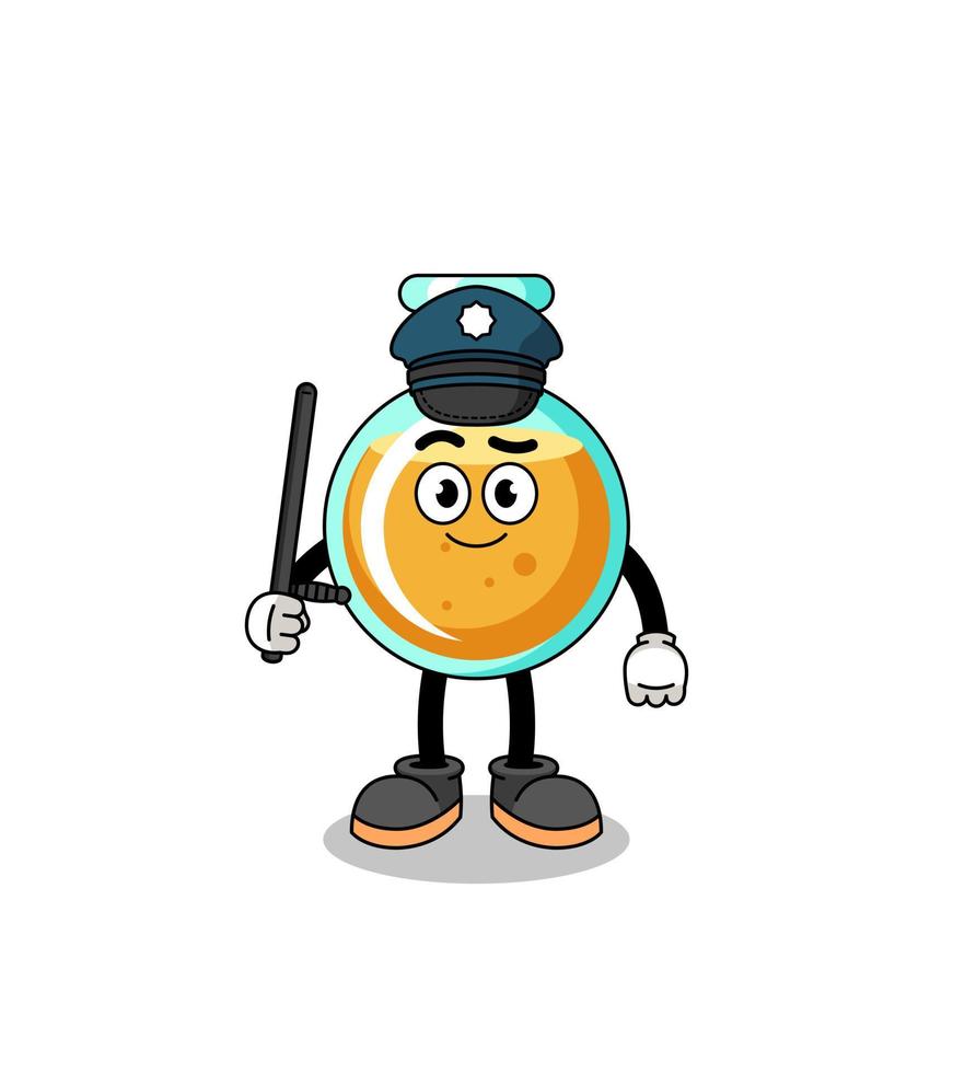 Cartoon Illustration of lab beakers police vector