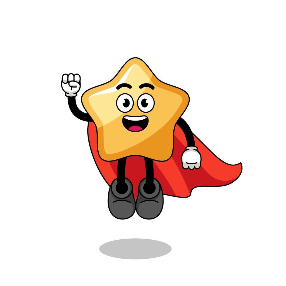 star cartoon with flying superhero vector