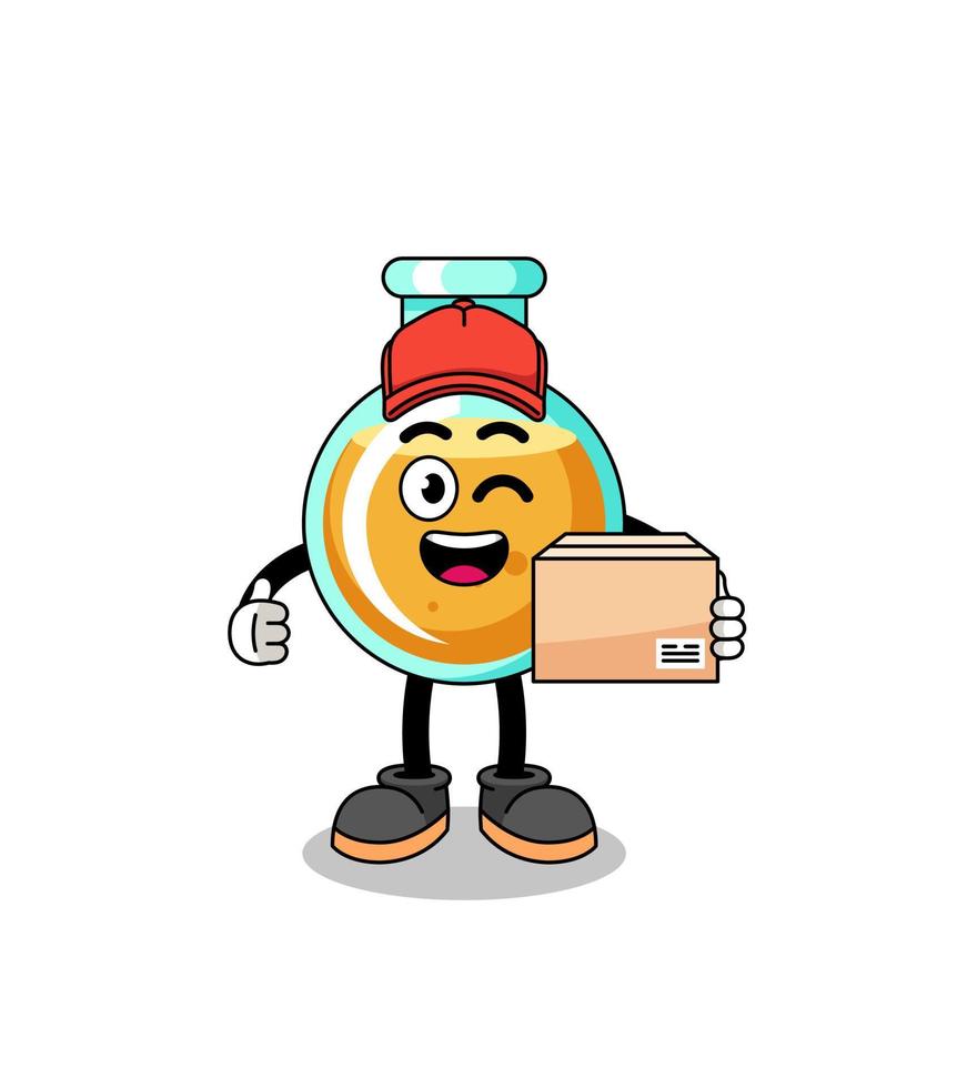 lab beakers mascot cartoon as an courier vector