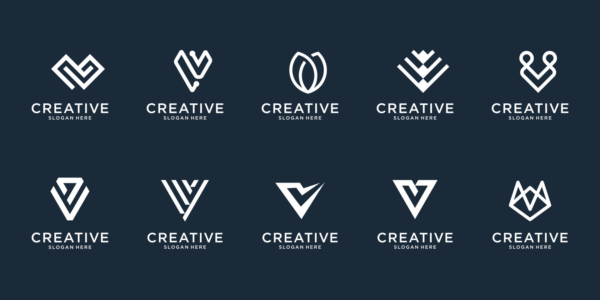 Set of abstract initial letter logo v. icons for business of luxury