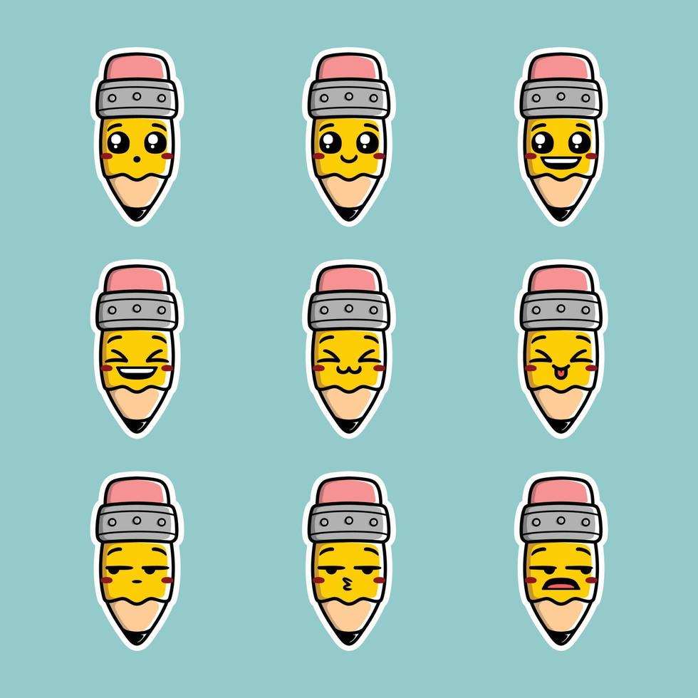 ilustración vectorial de lindo lápiz emoji vector