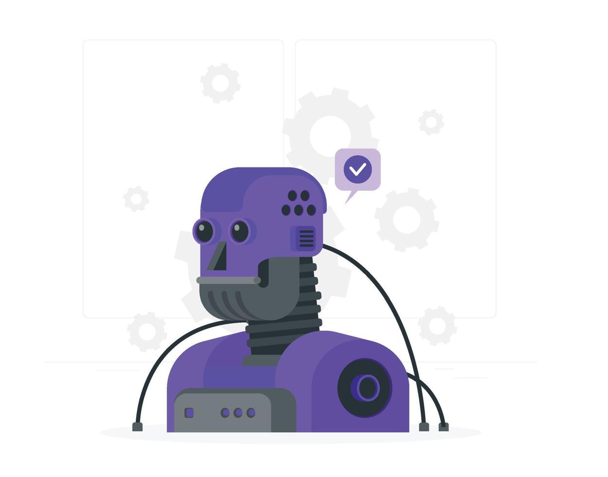 Robot face vector flat illustration