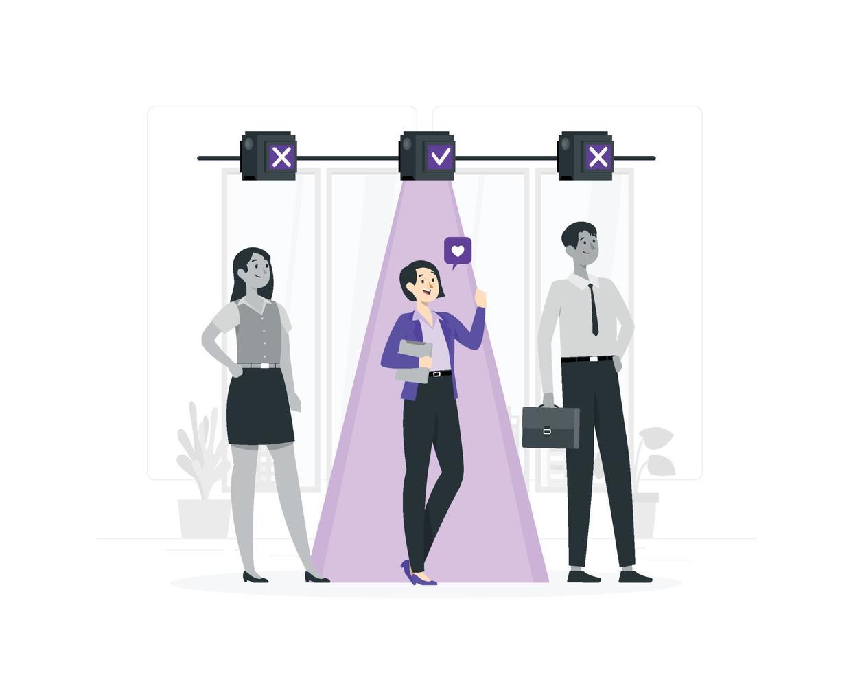 Recruitment process vector flat style design