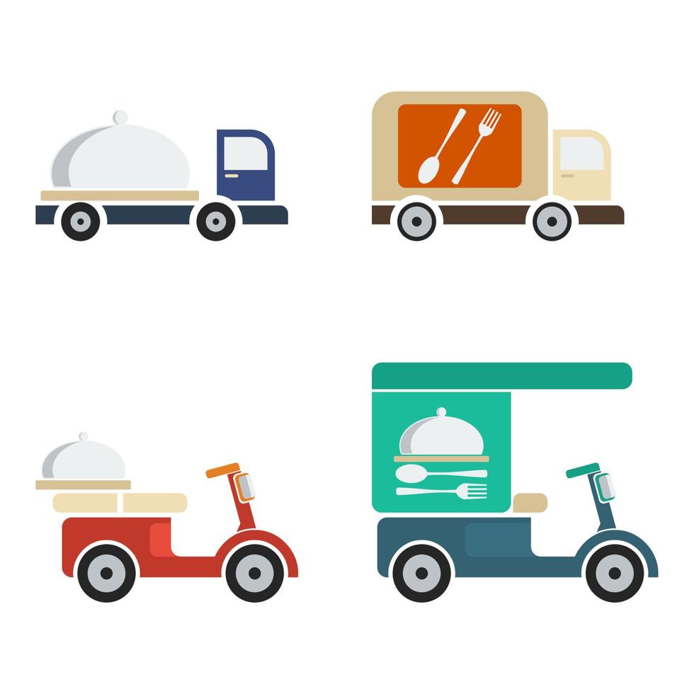 Editable Delivery Food Iconic Symbol Vector Illustrations in Flat Style Isolated on White Background for Restaurant or Catering Related Project