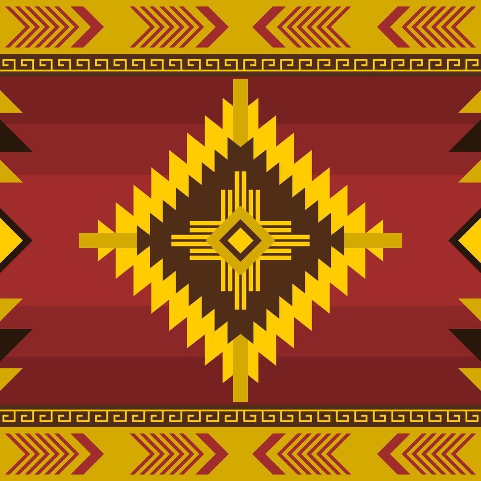 Editable Vector of Native American Colorful Geometrical Illustration Pattern for Creating Background of Traditional Culture and History Related Design