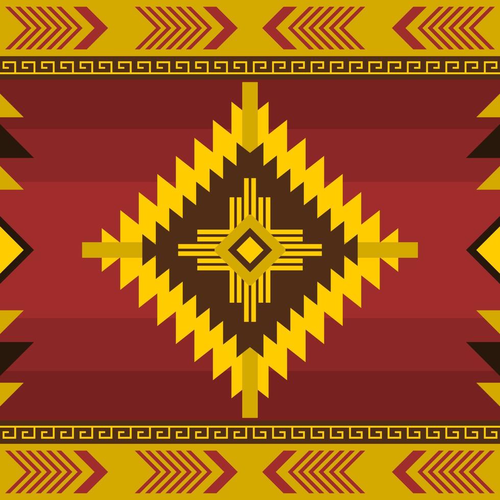 Editable Vector of Native American Colorful Geometrical Illustration Pattern for Creating Background of Traditional Culture and History Related Design