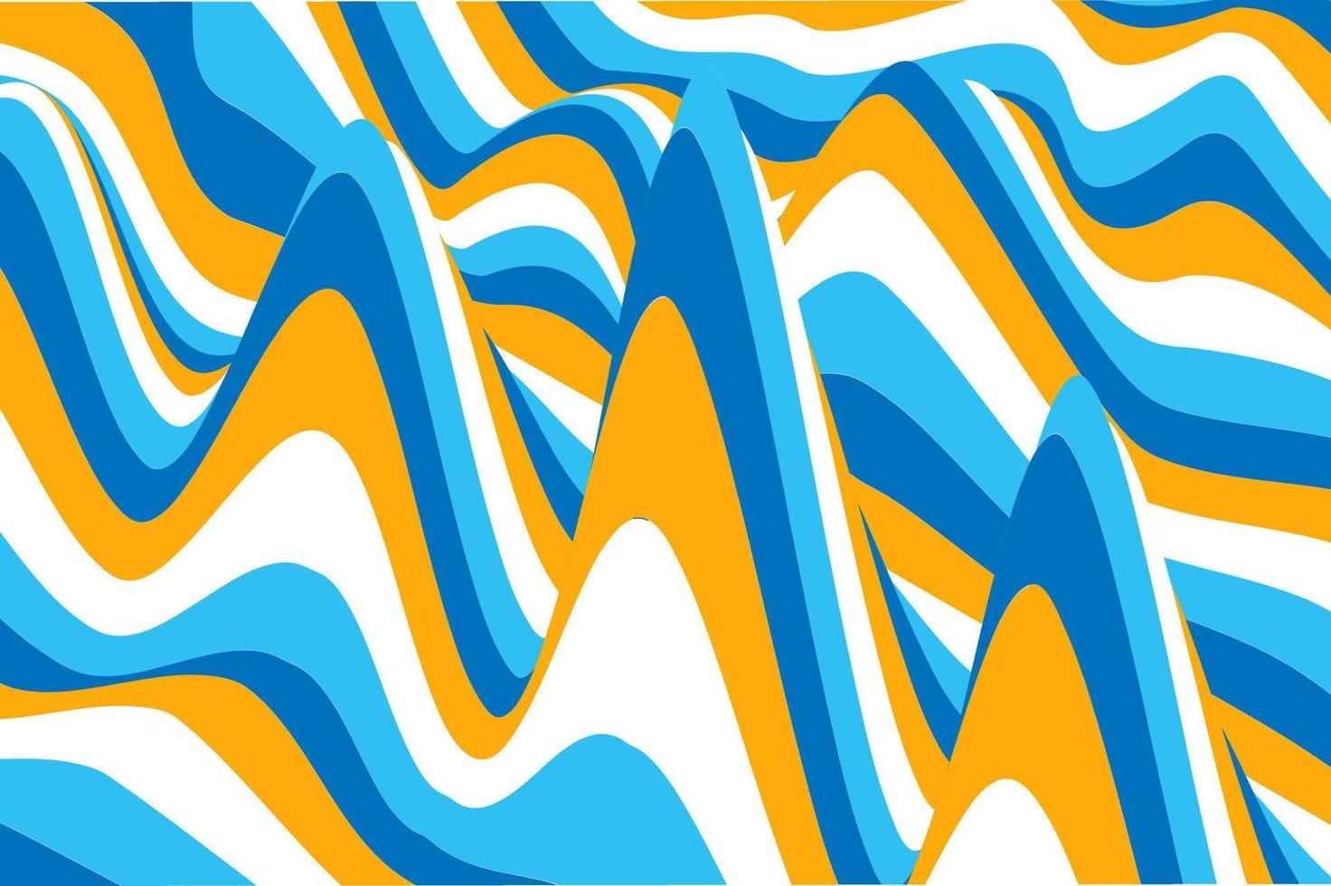 Modern horizontal abstract wave pattern with bright color background vector