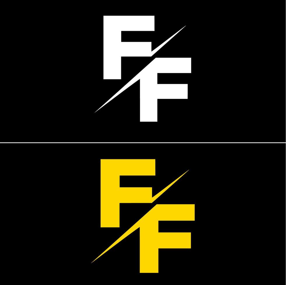 logotipo vectorial simple con dos letras f. logotipo ff para empresas vector