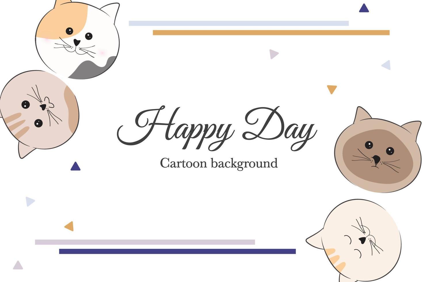 cute cats cartoon background vector